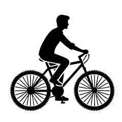 Obraz premium Silhouette of a person riding a bicycle in a dynamic pose