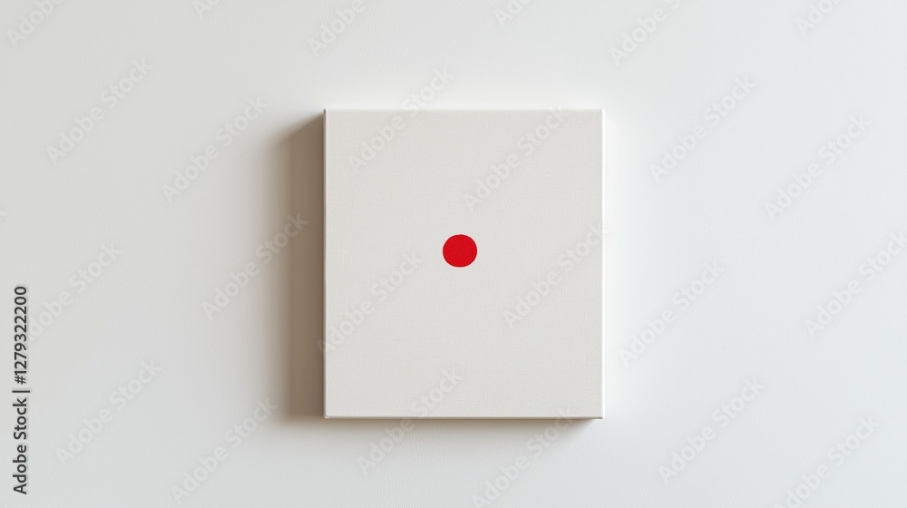 Poster A blank white canvas with a single tiny red dot in the center.