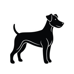 black dog isolated on white background vector illustration