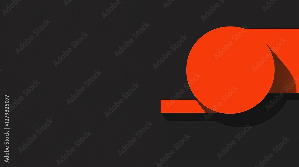 Aufkleber a composition of minimalist shapes in a single bold color