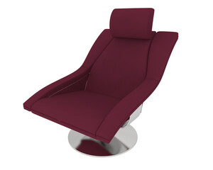 Lounge Chair with Curved Design isolated on background. 3d rendering - illustration