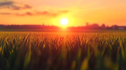 A sunrise over a field, representing the new beginnings and growth each day.