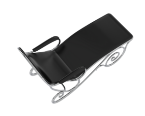 Ornate Metal-Framed Reclining Lounge Chair isolated on background. 3d rendering - illustration