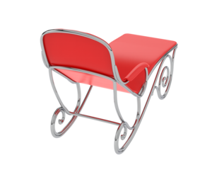 Ornate Metal-Framed Reclining Lounge Chair isolated on background. 3d rendering - illustration