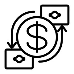 Exchange Rate Vector Line Icon Design