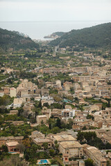 Fototapeta premium The panorama of Soller from Ses Tres Creus, Mallorca, Spain
