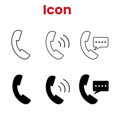 phone icon, call icon, Telephone call sign, Contact us, Vector illustration set