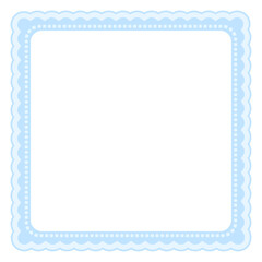 Square scallop lace ornament frame isolated. Template for photo and text. Empty photo frame.