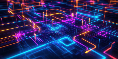 abstract digital technology background, artificial intelligence