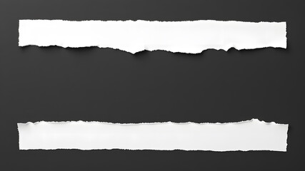 Fototapeta premium Ripped torn paper edges isolated on black background