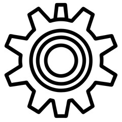gear black silhouette vector, Simple silhouette Design vector icon with white background. 