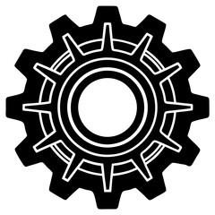 gear black silhouette vector, Simple silhouette Design vector icon with white background. 