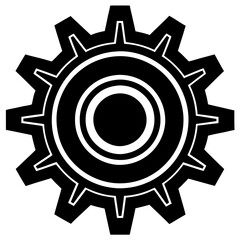 gear black silhouette vector, Simple silhouette Design vector icon with white background. 