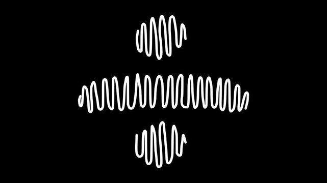 White wiggly hand drawn zigzag line division math sign on alpha
