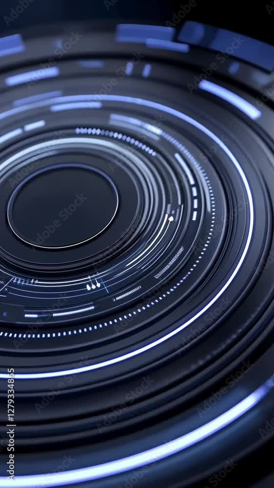 Poster futuristic abstract background featuring glowing circles and lines, showcasing innovation and digita