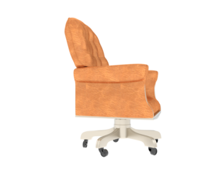 Plush Executive Office Chair with Rolling Base isolated on background. 3d rendering - illustration