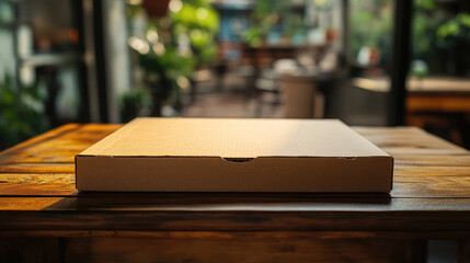 Closed pizza box, mockup.
