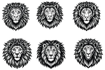 a lion head silhouette vector art