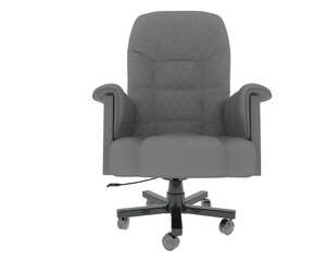 Plush Green Executive Office Chair with Rolling Base isolated on background. 3d rendering -...