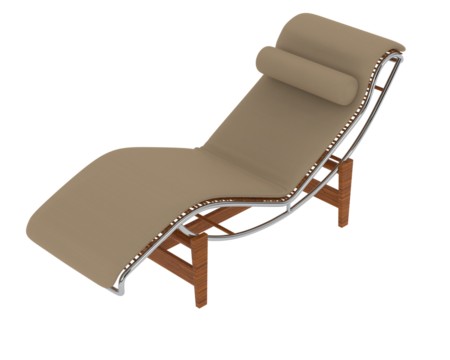 Modern Reclining Chaise Lounge isolated on background. 3d rendering - illustration
