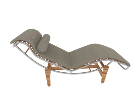 Modern Reclining Chaise Lounge isolated on background. 3d rendering - illustration