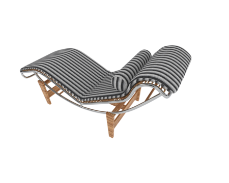 Modern Reclining Chaise Lounge isolated on background. 3d rendering - illustration