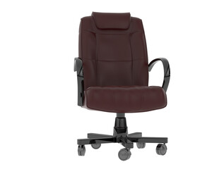Obraz premium Executive Office Chair with Metal Armrests isolated on background. 3d rendering - illustration