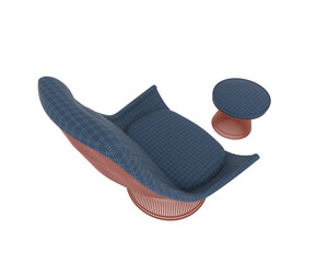 Modern lounge chair isolated on background. 3d rendering - illustration