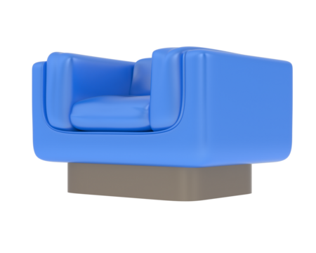 Modern Boxy Armchair isolated on background. 3d rendering - illustration