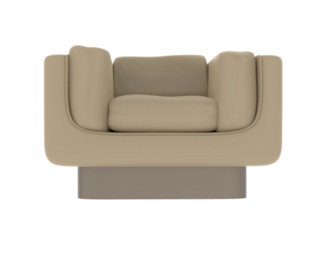 Modern Boxy Armchair isolated on background. 3d rendering - illustration