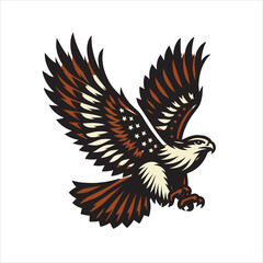 Fototapeta premium Red tail hawk vector, flying, set hawak
