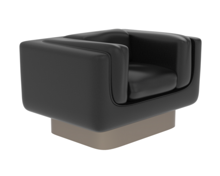 Modern Boxy Armchair isolated on background. 3d rendering - illustration