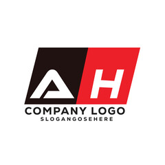 AH Modern Business Logo Design in Red and Black, AH Professional Company Branding Logo for Marketing and Identity, Creative AH Letter Corporate