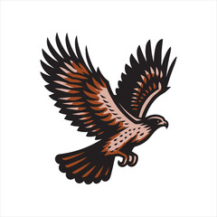 Fototapeta premium Red tail hawk vector, flying, set hawak