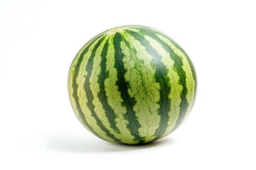 A Single Watermelon, Isolated on White Background