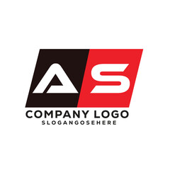AS Modern Business Logo Design in Red and Black, AS Professional Company Branding Logo for Marketing and Identity, Creative AS Letter Corporate