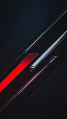 A dark minimalist background with sleek red and silver diagonal lines on a black surface, creating a futuristic, high-tech feel with sharp edges and modern design. Gamer background