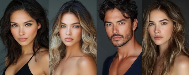 Obraz premium People Headshot Face Collage