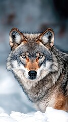 Obraz premium A close-up of a majestic wolf displaying fierce beauty.