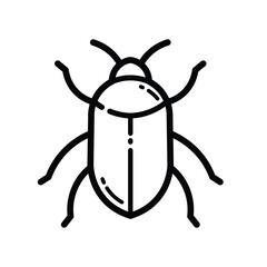Beetle Insect Illustration Outline Icon Isolated On White Background