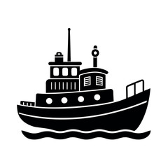 Obraz premium Original Tugboat Silhouette Vector Creations