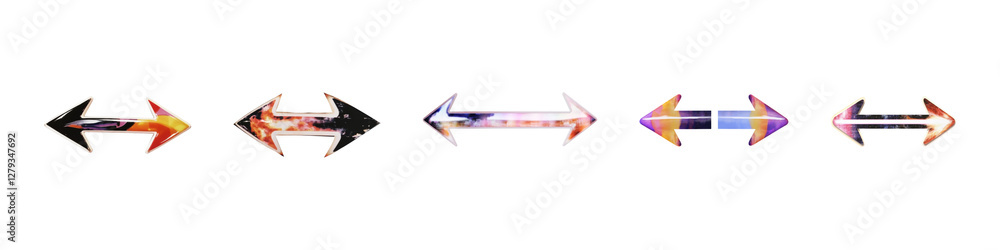 Poster abstract arrows in pop art style featuring vibrant tones vintage element set isolated on transparent