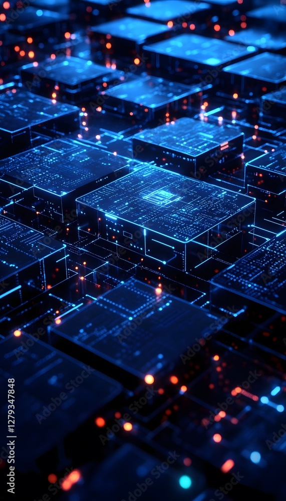 Poster electronic circuit boards show complex information processing pathways