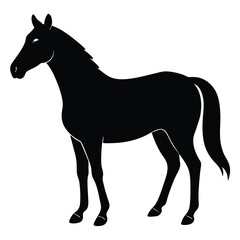 Equestrian Elegance: A Simple and Bold Icon Representing the Beauty of Horses"