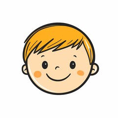 Simple design of a cute cartoon toddler with simple lines on a white background, captured in a minimalist high-definition style.

