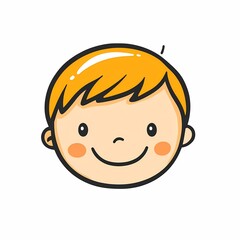 Simple design of a cute cartoon toddler with simple lines on a white background, captured in a minimalist high-definition style.

