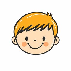 Simple design of a cute cartoon toddler with simple lines on a white background, captured in a minimalist high-definition style.

