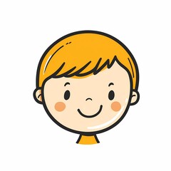 Simple design of a cute cartoon toddler with simple lines on a white background, captured in a minimalist high-definition style.

