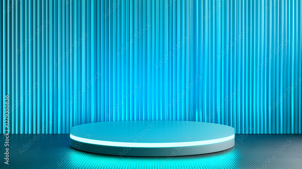 Poster dynamic stage setup for events contemporary studio visual display modern design wide angle creative 