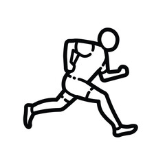 Running Athlete Outline Icon Isolated On White Background